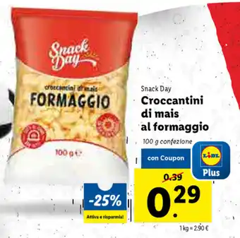 Lidl Snack Day Coccantini di mais al formaggio 100g offerta