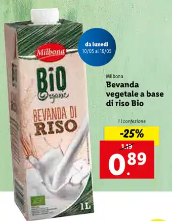 Milbona Bevanda vegetale a base di riso Bio