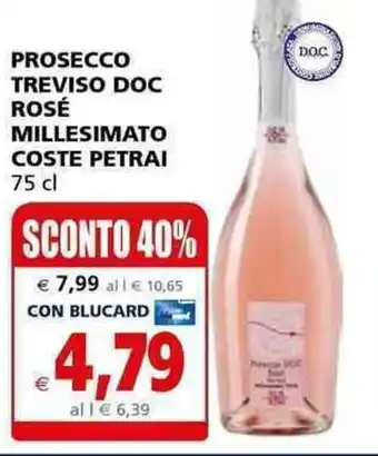 Prosecco Treviso DOC Rosé Millesimato Coste Petrai 75 cl