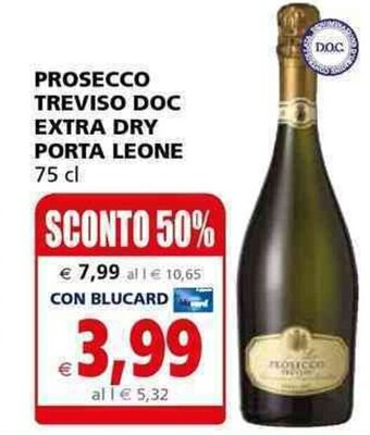 Il Gigante Prosecco Treviso DOC Extra Dry Porta Leone 75 cl offerta