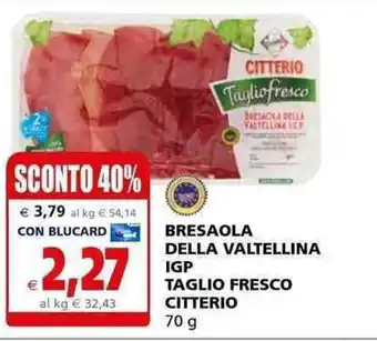 Citterio Bresaola Della Valtellina IGP Taglio Fresco 70g