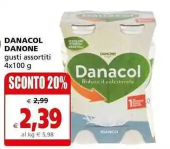 Il Gigante Danone Danacol gusti assortiti 4x100g offerta