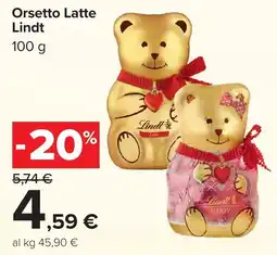 Carrefour Orsetto Latte Lindt offerta