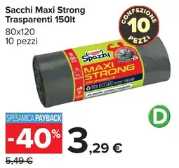 Carrefour Sacchi Maxi Strong trasparenti Spazzy offerta