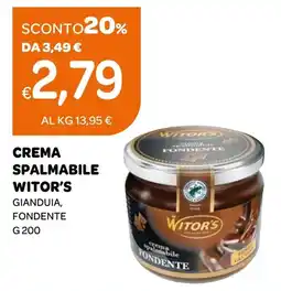 Ekom Crema spalmabile Witor's fondente offerta