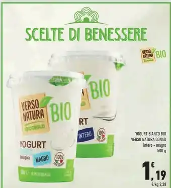 Conad City Conad yogurt bianco bio verso natura offerta