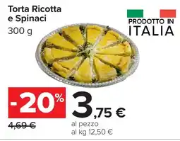 Carrefour Torta Ricotta e Spinaci offerta