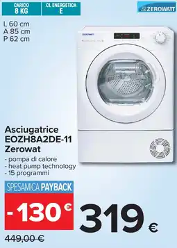 Carrefour Asciugatrice Zerowat offerta