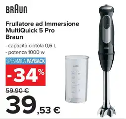 Carrefour Frullatore ad Immersione MultiQuick 5 Pro Braun offerta