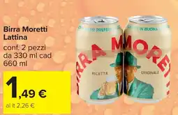 Carrefour Birra Moretti Lattina offerta