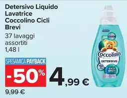 Carrefour Detersivo Liquido Lavarice Coccolino Cicli Brevi offerta