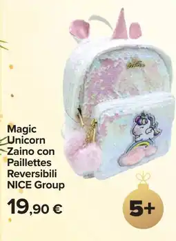 Carrefour Magic Unicorn Zaino con Paillettes Reversibili NICE Group offerta