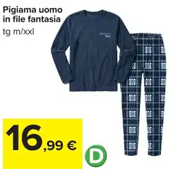 Carrefour Pigiama uomo in file fantasia offerta