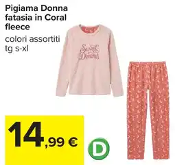Carrefour Pigiama Donna fatasia in Coral fleece offerta