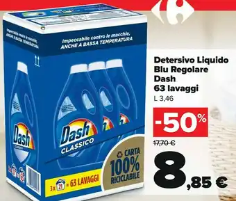 Carrefour Market Dash detersivo liquido blu regolare offerta