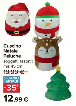 Carrefour Cuscino Natale Peluche offerta