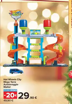 Carrefour Hot Wheels City Mega Torre Autolavaggio Mattel offerta