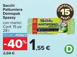 Carrefour Market Sacchi Pattumiera Domopak Spazzy offerta