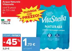 Carrefour Acqua Naturale Vitasnella offerta