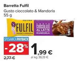 Carrefour Market Barretta Fulfil Gusto cioccolato & Mandorla offerta