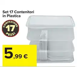 Carrefour Market Set 17 Contenitori in Plastica offerta
