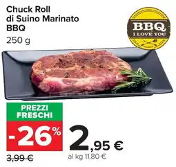Carrefour Market Chuck Roll di Suino Marinato BBQ offerta