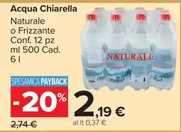 Carrefour Market Acqua Chiarella Naturale offerta