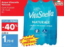 Carrefour Market Acqua Vitasnella Naturale offerta
