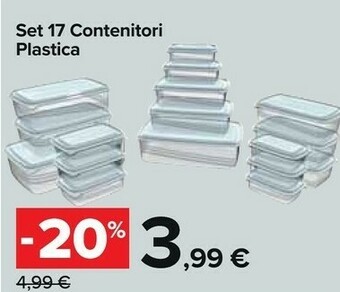 Carrefour Market Set 17 contenitori plastica offerta