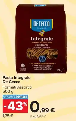 Carrefour Market Pasta Integrale De Cecco offerta
