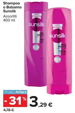 Carrefour Market Shampoo o Balsamo Sunsilk offerta