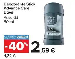 Carrefour Market Deodorante Stick Advance Care Dove offerta