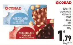 Conad Margherita Tavoletta di cioccolato nocciolato Conad offerta