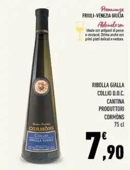 Conad Tuday Ribolla gialla Collio D.O.C. Cantina Produttori Cormons offerta