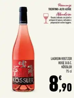Conad Tuday Lagrein Kretzer Rosé D.O.C. Kössler offerta