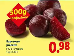 Lidl Rape rosse precotte offerta