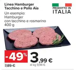 Carrefour Linea Hamburger Tacchino e Pollo Aia offerta