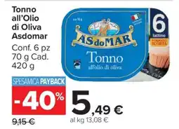 Carrefour Tonno all’Olio di Oliva AsdoMar offerta