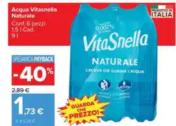 Carrefour ACQUA VITASNELLA NATURALE offerta