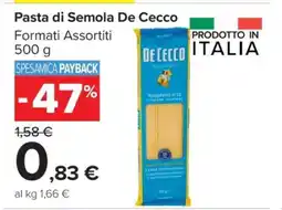 Carrefour Pasta di Semola De Cecco offerta