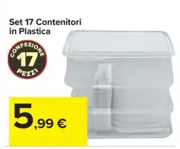 Carrefour Set 17 Contenitori in Plastica offerta