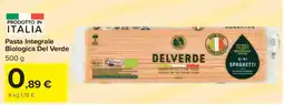 Carrefour Pasta Integrale Biologica Del Verde offerta
