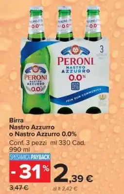Carrefour Birra Nastro Azzurro o Nastro Azzurro 0.0% offerta