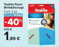 Carrefour Tonkita Panni Brilla&Asciuga offerta