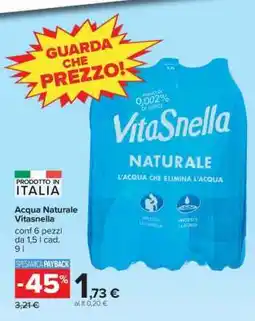 Carrefour ACQUA NATURALE VITASNELLA offerta