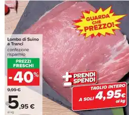 Carrefour Lombo di Suino a Tranci offerta