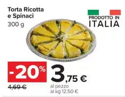Carrefour Torta Ricotta e Spinaci offerta