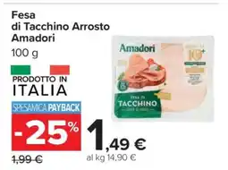 Carrefour Fesa di Tacchino Arrosto Amadori offerta