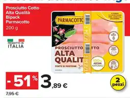 Carrefour Prosciutto Cotto Alta Qualità Bipack Parmacotto offerta