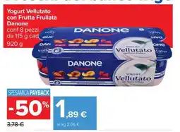 Carrefour Yogurt Vellutato con Frutta Frullata Danone offerta